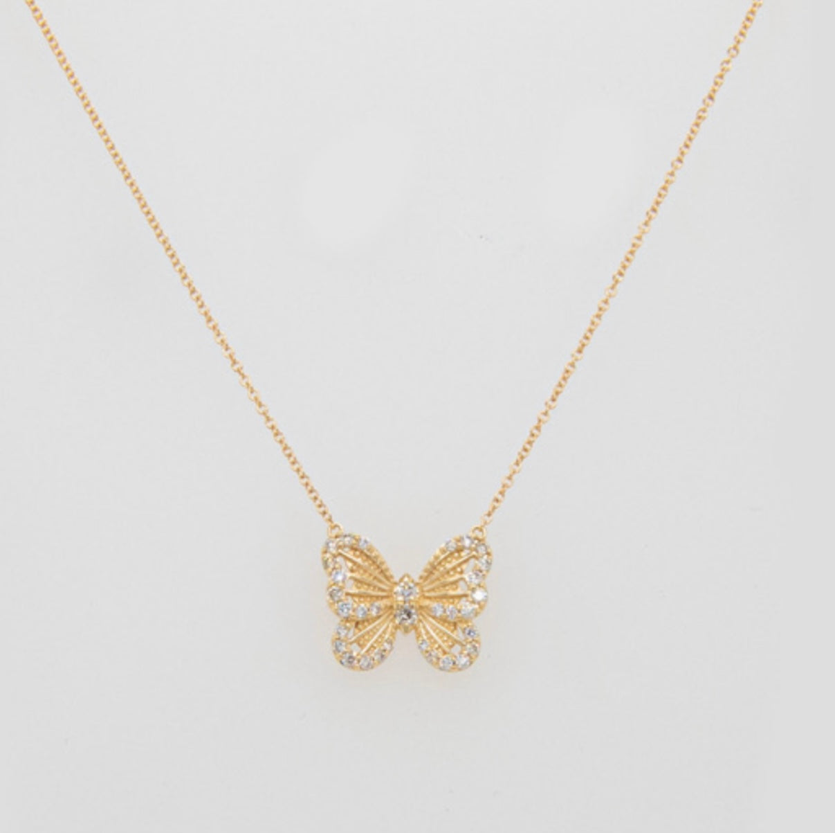0.40CT 14k Gold Diamond Necklace 18in