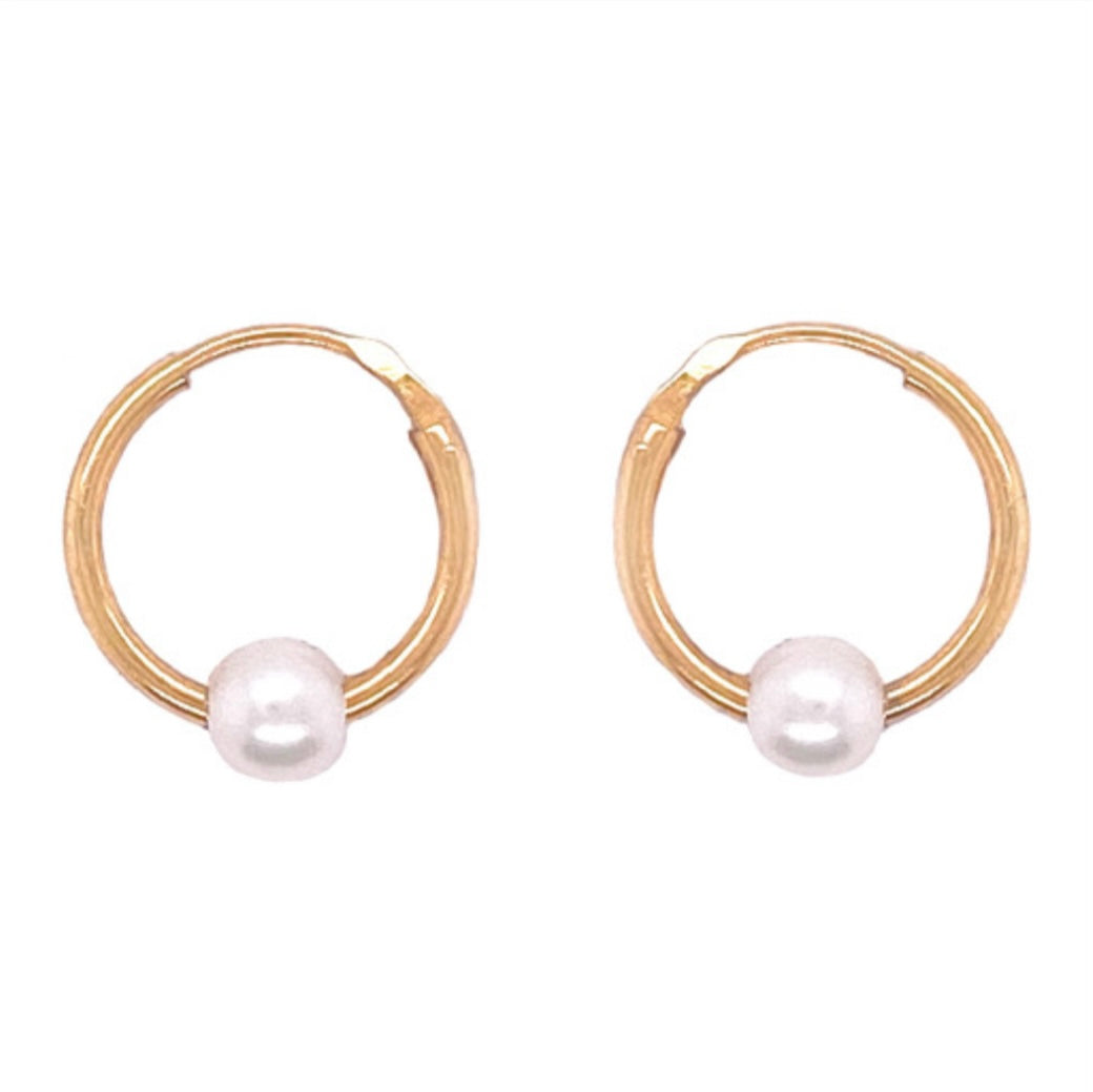 18k Gold Mother of Pearl Earrings