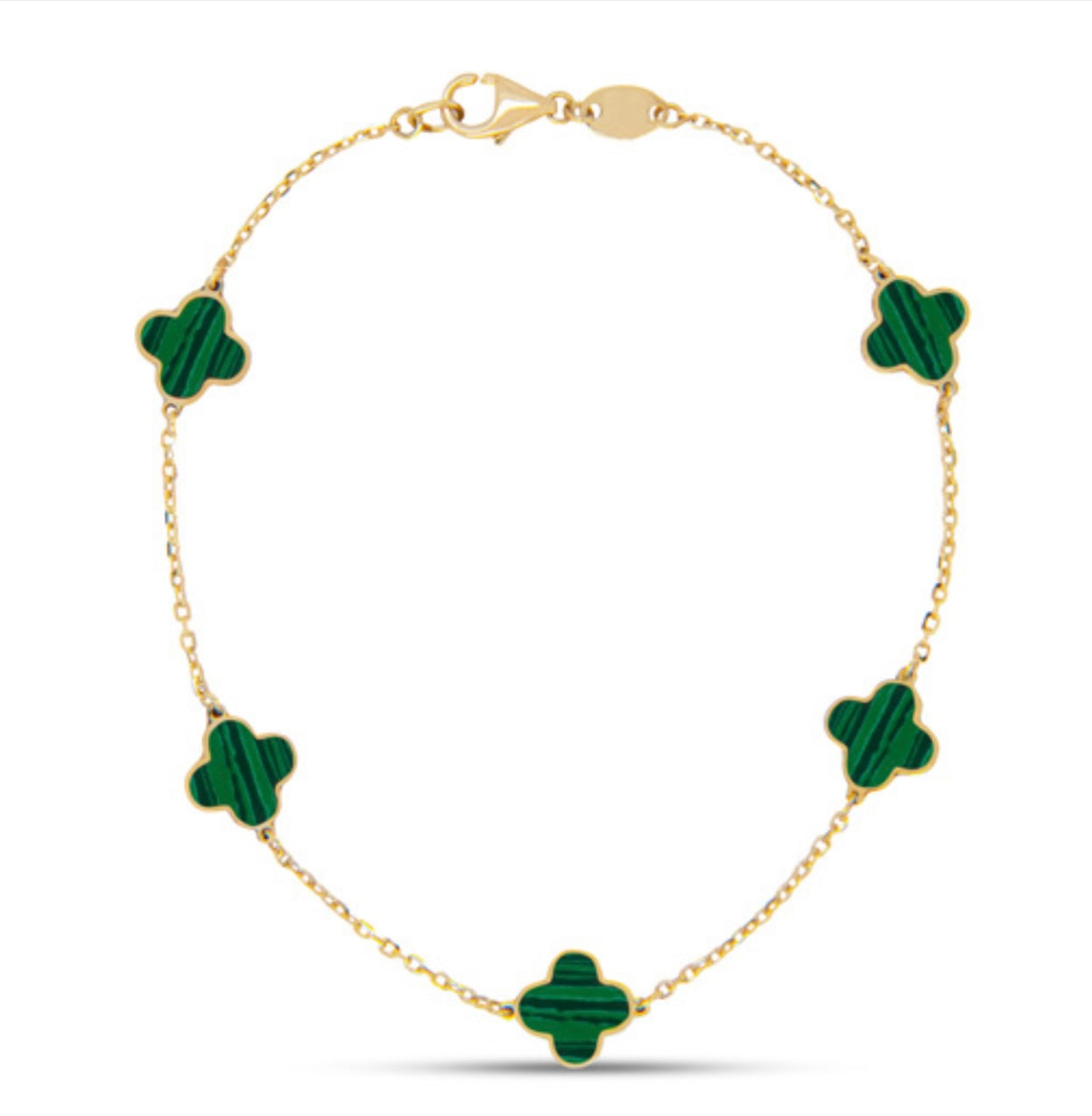 14k Gold Malachite 7in