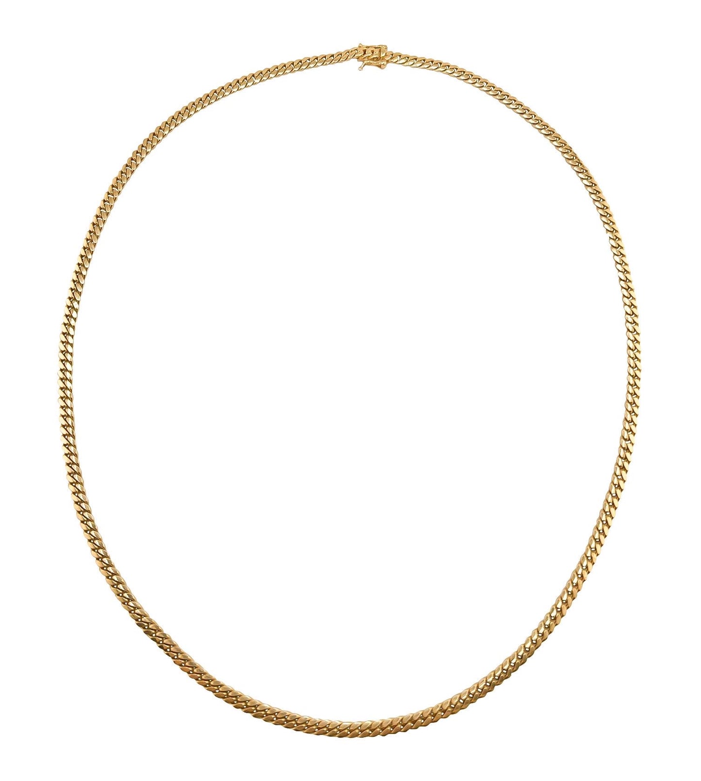 10k Gold Solid Cuban Link Necklace 18in 4mm