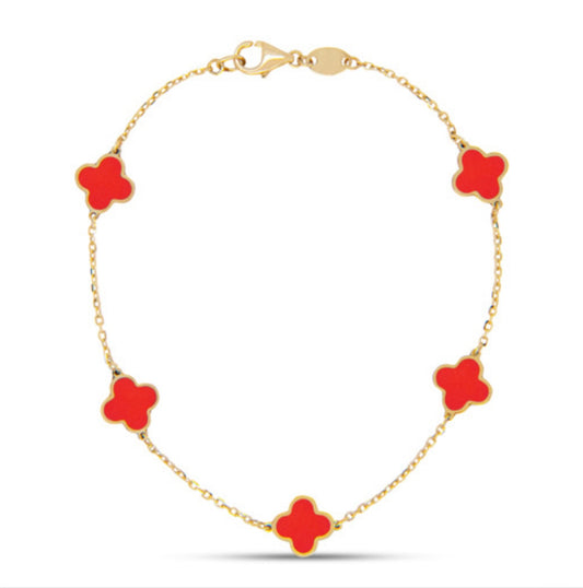 14k Gold Coral 7in
