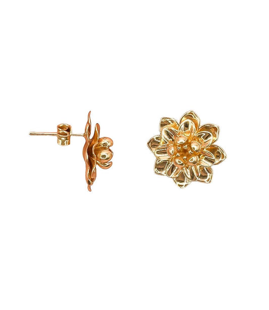 14k Solid Flower Earrings