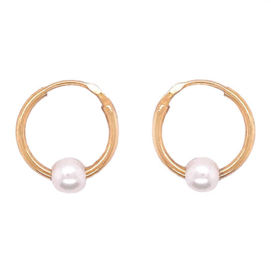 18k Gold Mother of Pearl Earrings