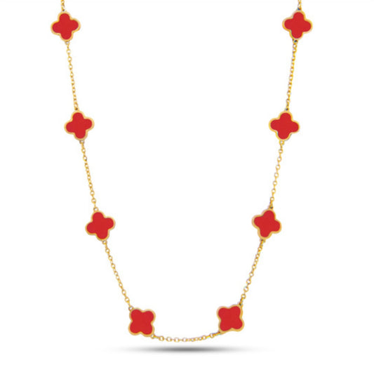 14k Gold Coral Necklace 18in