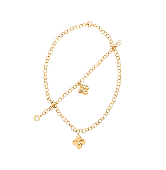 10k Gold Set Necklace 18in Bracelet 7.5in