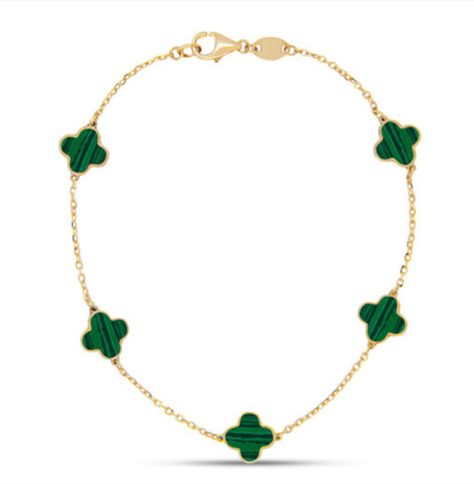 14k Gold Malachite 7in
