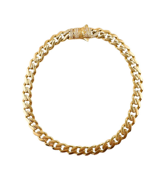 10k Gold Mónaco Anklet 7mm