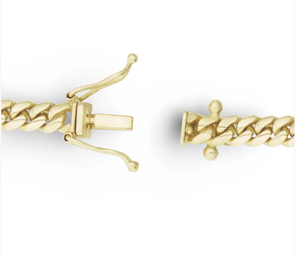 10k Gold Solid Cuban Link Bracelet 6.5in 3mm
